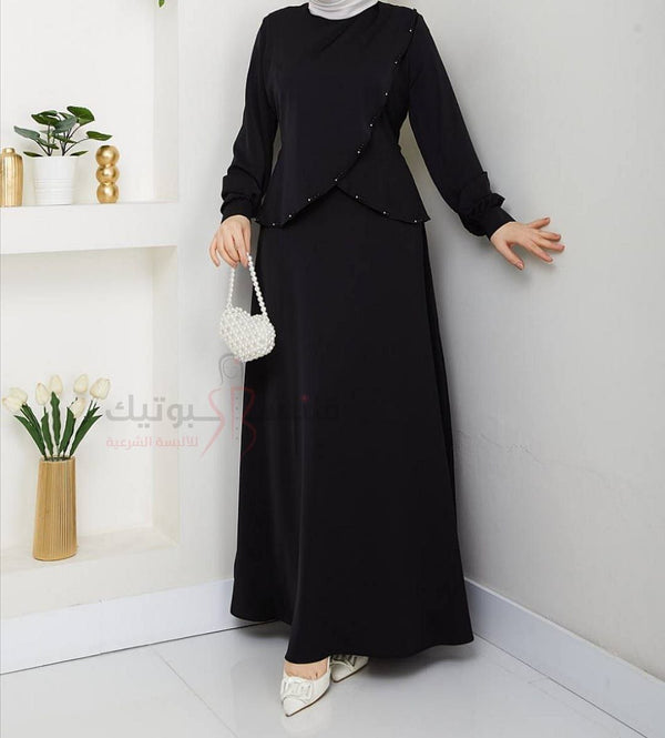 فستان مع ردة خرز ناعمة